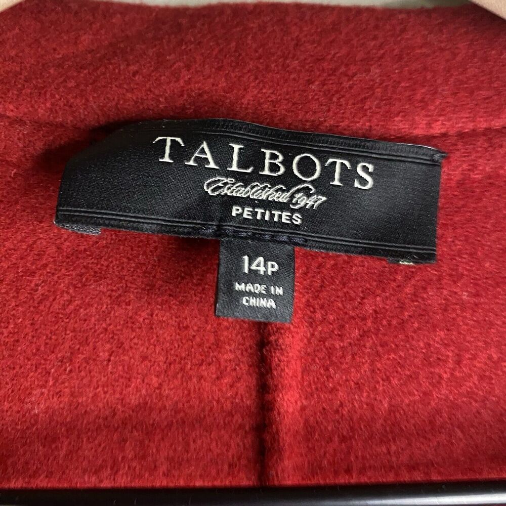 Talbots Classic Wool Blazer Red Sz 14P The Grace Fit Corporate Office Business - Picture 3 of 9